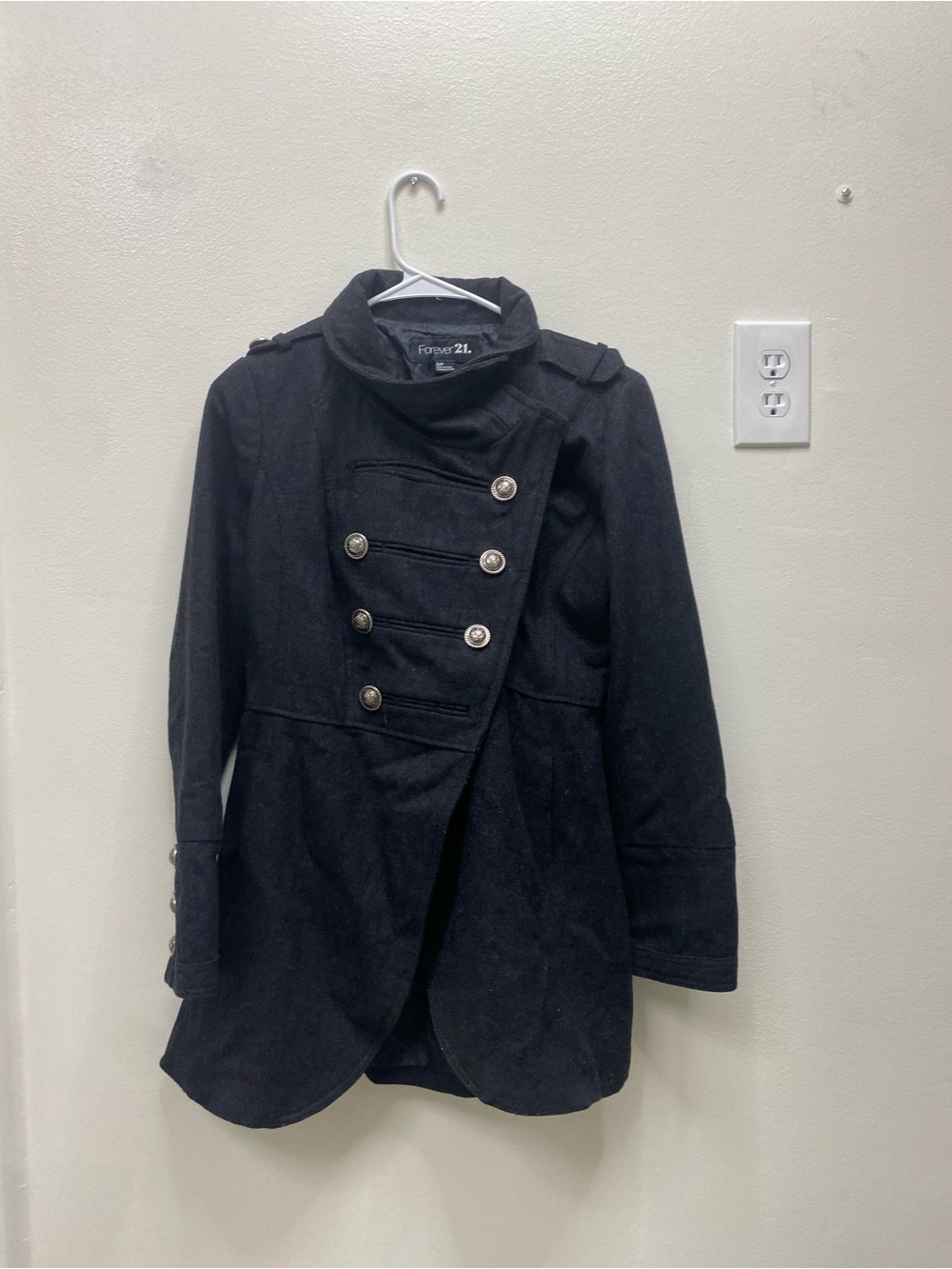 Forever 21 Black Lined Coat